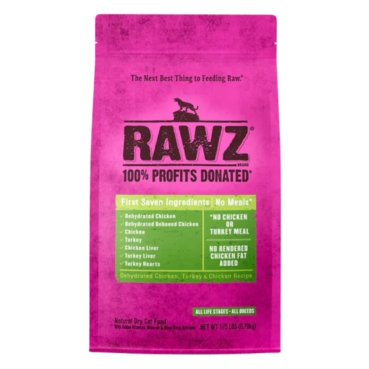 RAWZ CHICKEN, TURKEY & CHICKEN DRY CAT FOOD (1.75 LBS)