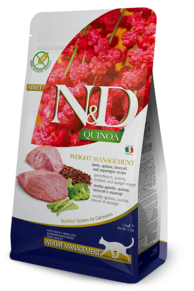 FARMINA N&D FUNCTIONAL FELINE WEIGHT MANAGEMENT DRY CAT FOOD LAMB & QUINOA (3.3 LBS)