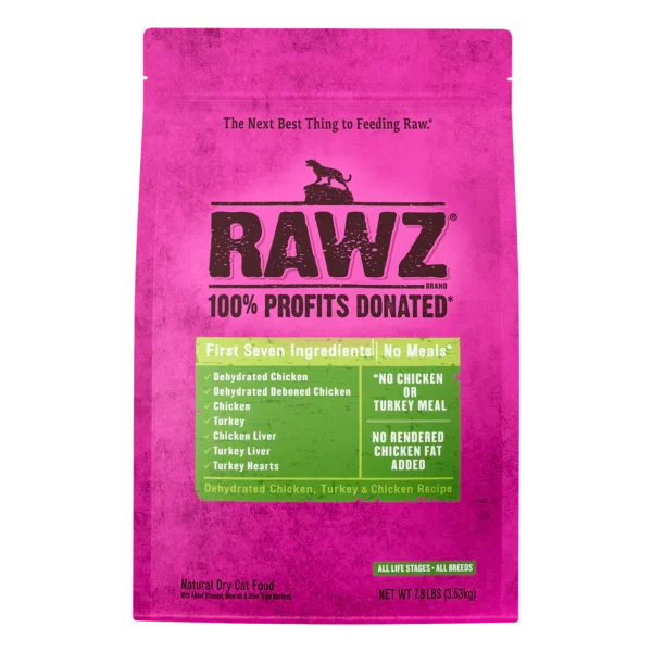 RAWZ CHICKEN, TURKEY & CHICKEN DRY CAT FOOD (7.8 LBS)