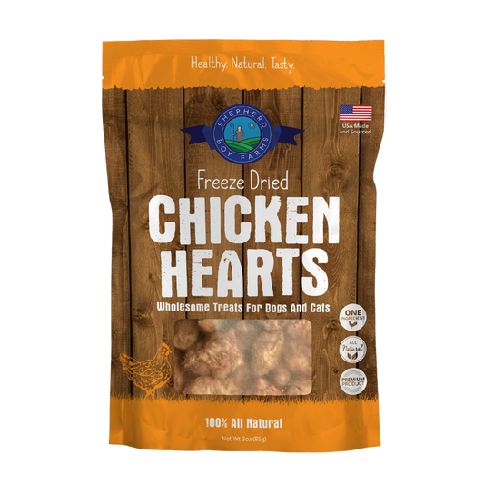 SHEPHERD BOY FARMS FREEZE DRIED CHICKEN HEARTS
