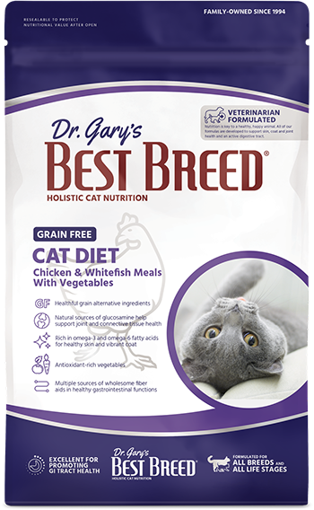 DR. GARY'S BEST BREED GRAIN-FREE DRY CAT FOOD: CHICKEN & WHITEFISH WITH VEGETABLES