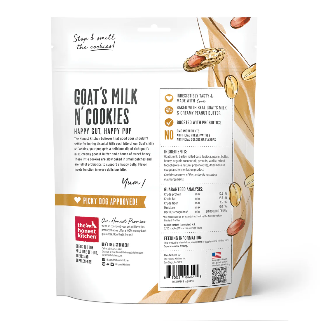 THE HONEST KITCHEN GOAT'S MILK N' COOKIES: PEANUT BUTTER & HONEY